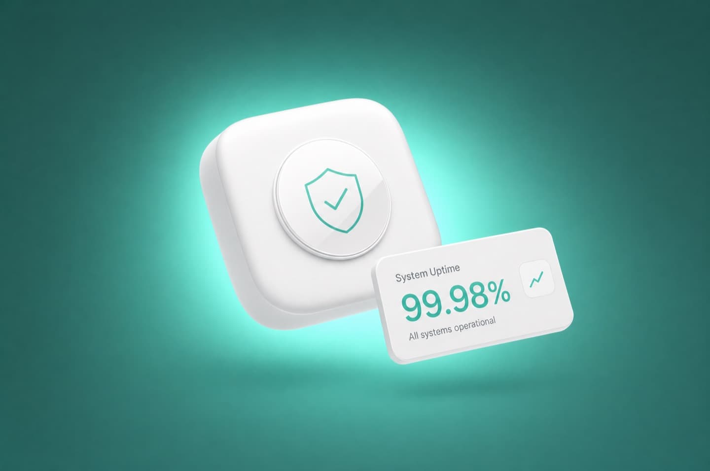 Concept illustration of a security shield and lock protecting a network.