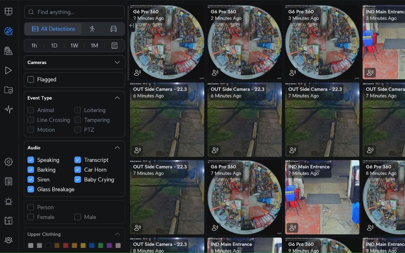 UniFi Protect smart search finding a person across cameras